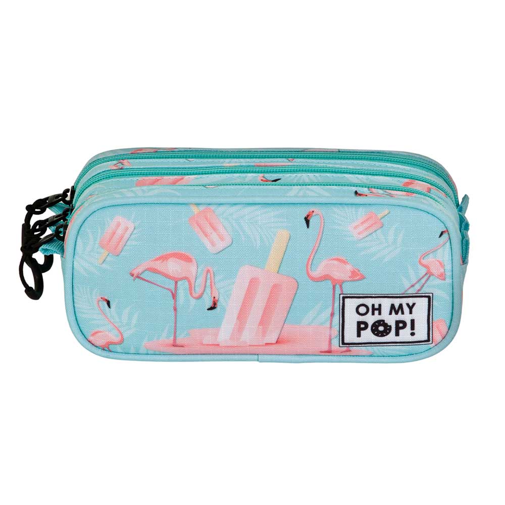 Oh My Pop! Ice Flamingo Estuche Portatodo Trick FAN 2.2. Turquesa