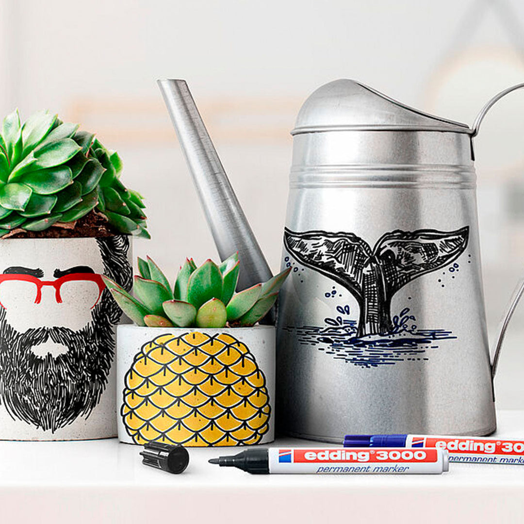 Edding 3000 - Rotulador Marcador Permanente Punta Redonda 1.5-3 mm. Azul