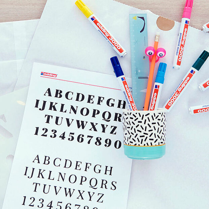 EDDING 3000 - Set de 4 Rotuladores Permanentes Punta Redonda 1.5-3 mm. Azul