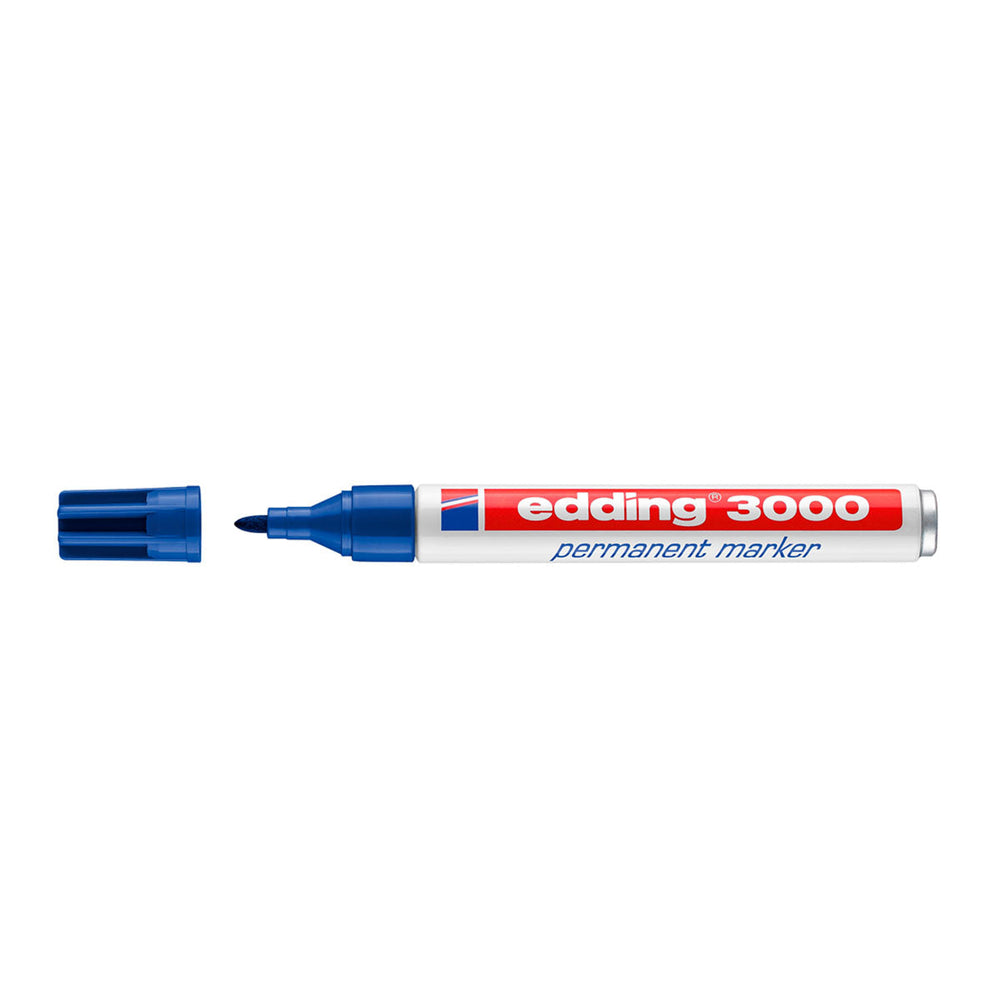 EDDING 3000 - Set de 4 Rotuladores Permanentes Punta Redonda 1.5-3 mm. Azul