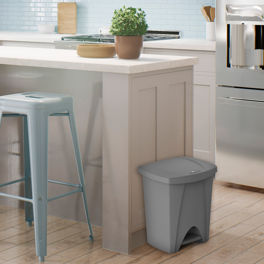 Plastiken Nature - Cubo de Basura con Pedal 25L para Cocina y Baño. Blanco