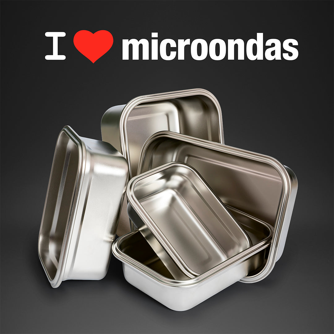 IBILI Keepklin - Recipiente Cuadrado en Acero Inoxidable Apto Microondas