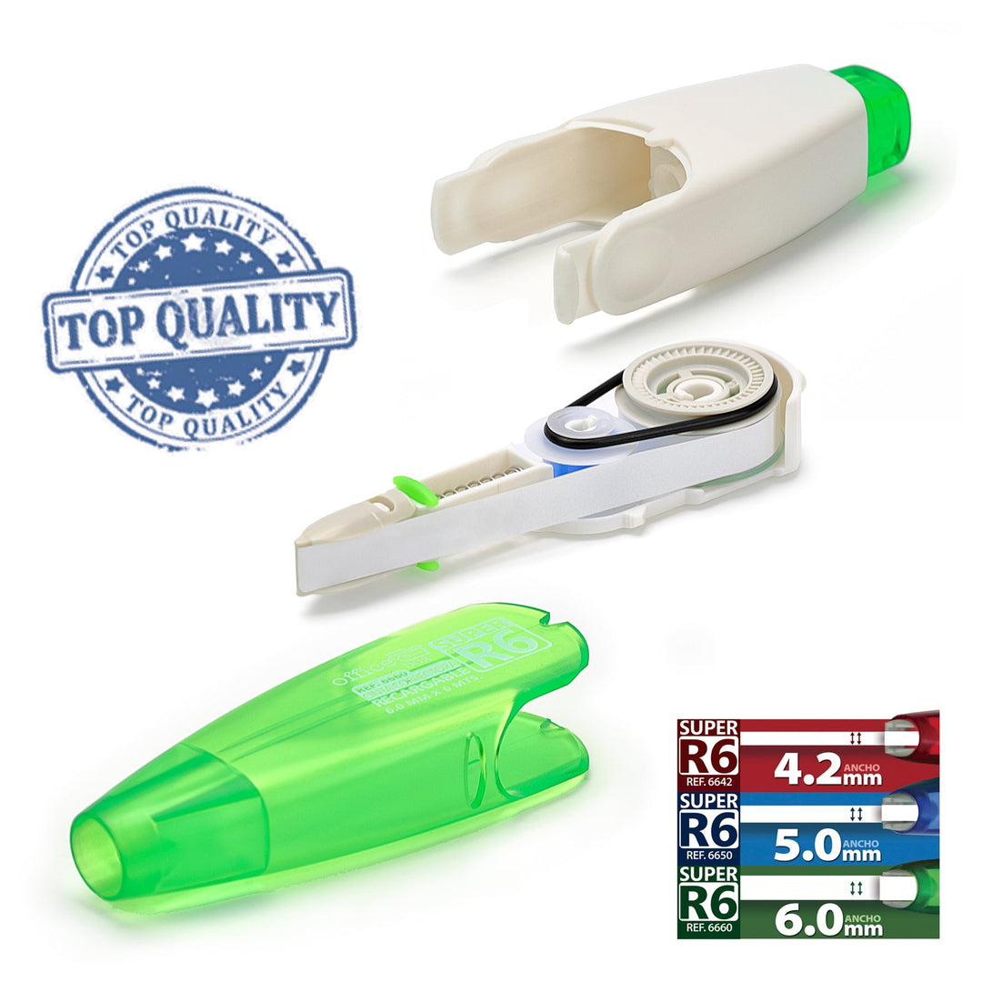 SDI Super R6 - Cinta Correctora Retráctil y Recargable de 5 mm de Ancho. Azul