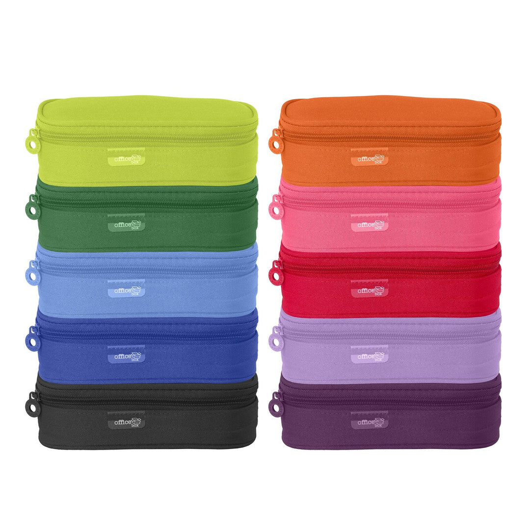 Mega - Estuche Portatodo Escolar Ovalado Multiuso con Solapa. Verde