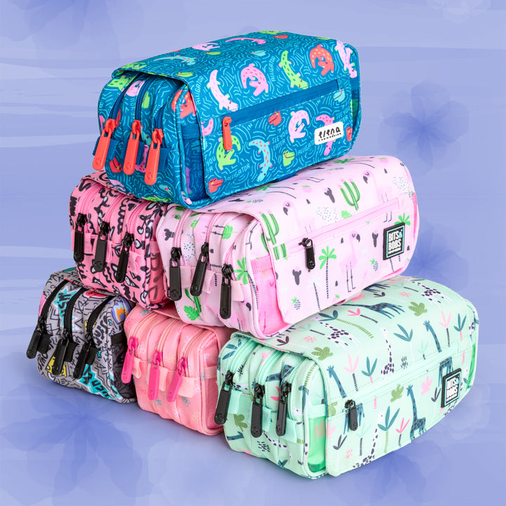 ColePack EcoDes - Estuche Triple de 3 Cremalleras con Material Escolar Incluido. Mafalda Cart