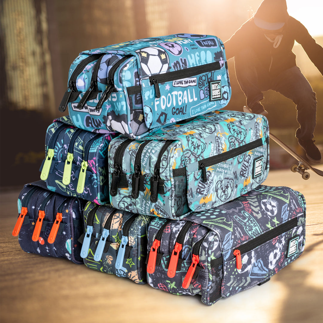 ColePack EcoDes - Estuche Triple de 3 Cremalleras con Material Escolar Incluido. Bear