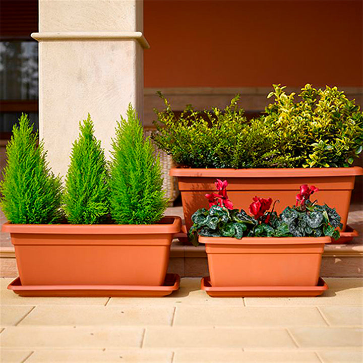 Plastic Forte - Jardinera Rectangular Reforzada de 80 cm Ancho Especial. Blanco