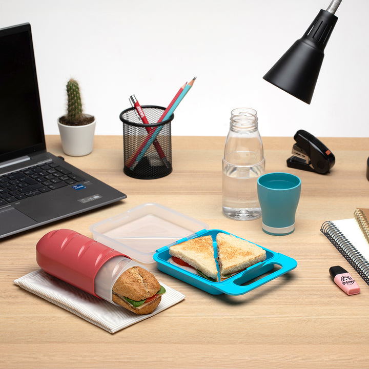 TATAY - Porta Bocadillos Infantil Extensible, Reutilizable y Ecológico. Rojo Arandano