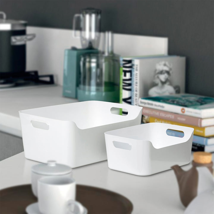 TATAY Basic - Cesta de Ordenación Basic de 10 Litros con Asas Color Blanca