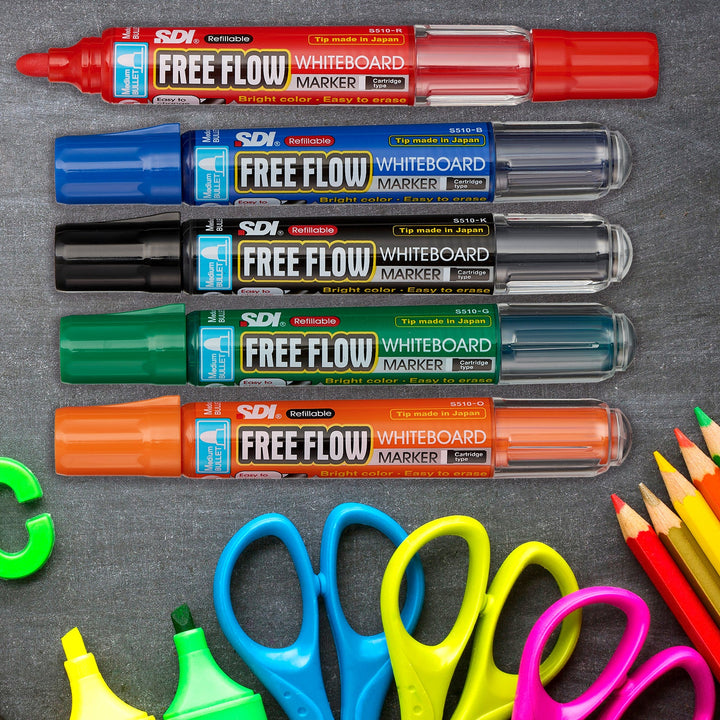 SDI Free Flow - Cartucho de Recarga para Rotulador de Pizarra Blanca. Rojo