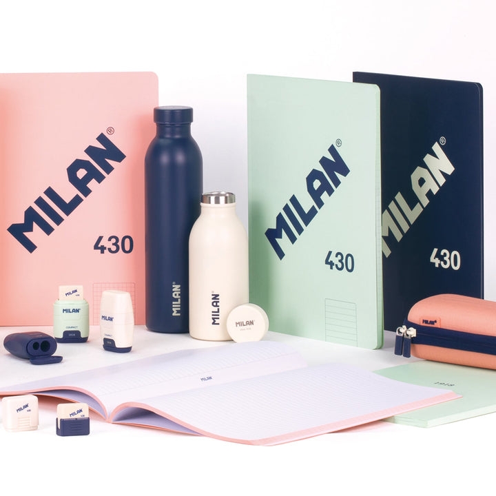 MILAN 430 - Libreta A4 Encolada. Papel Cuadriculado 48 Hojas 95gr Rosa