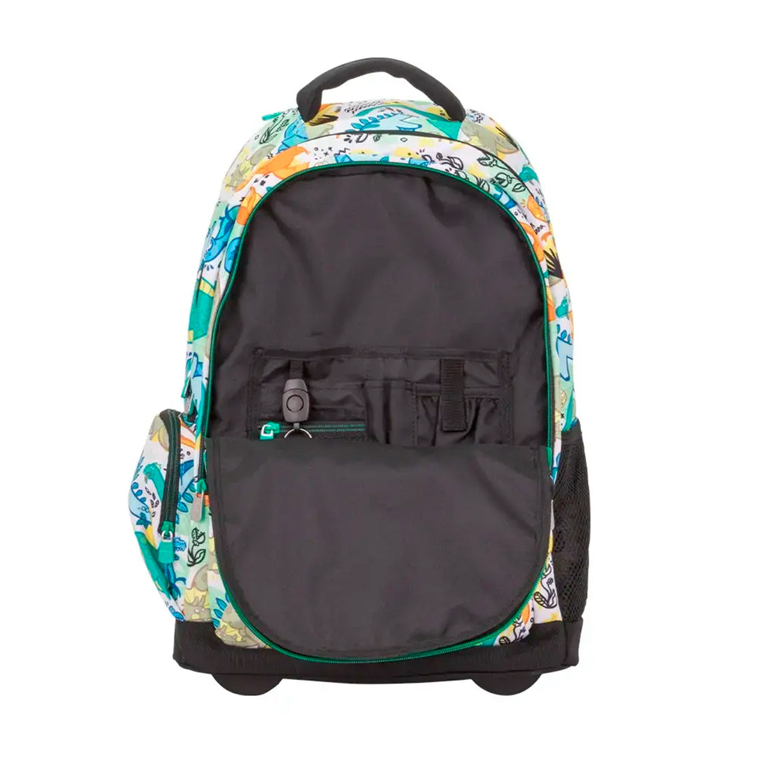 MILAN - Mochila Escolar con Ruedas y 6 Cremalleras, Acolchada y para Portatil. Serie Dinos