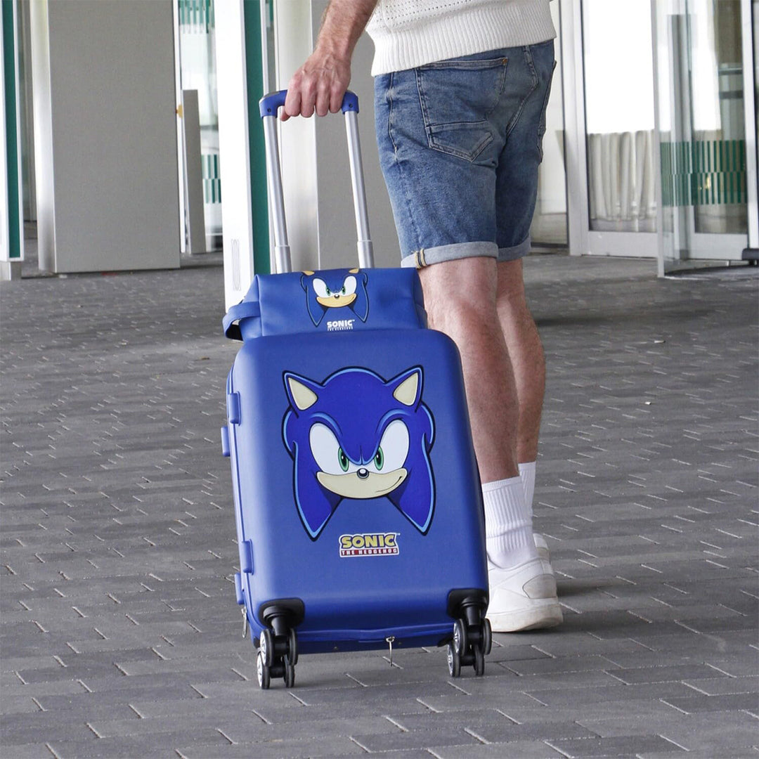 KARACTERMANIA - Nesecer de Viaje y Mochila Brick Plus Sonic The Hedgehog. Azul