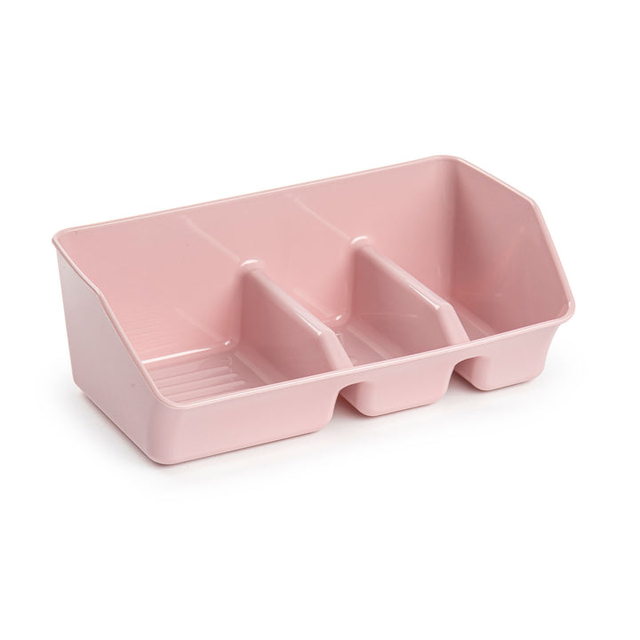 Plastic Forte - Juego de 2 Estropajeros de Cocina con 3 Compartimentos. Rosa