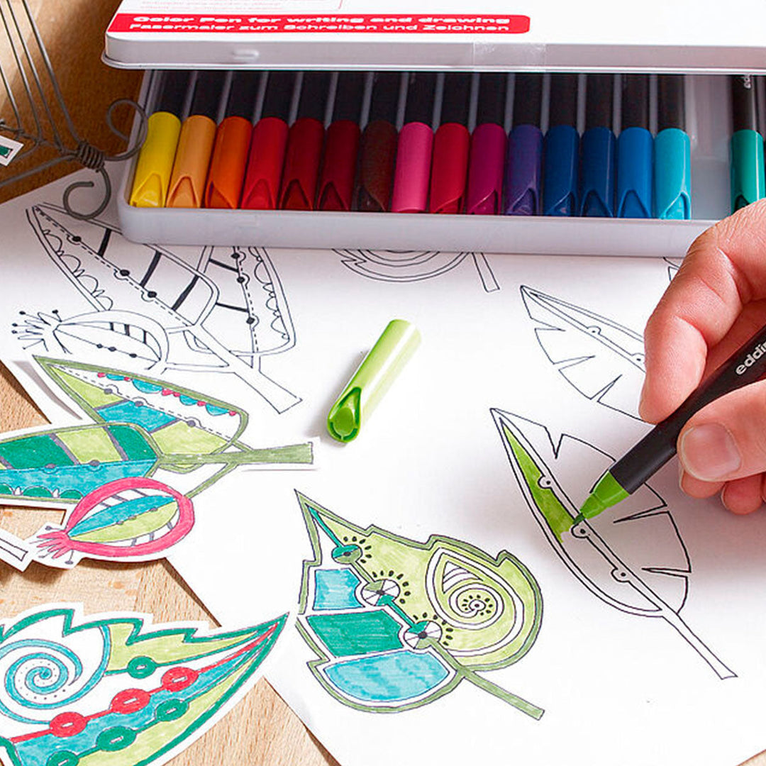 Edding 1200 - Rotulador de Fibra con Punta Redonda de 0.5 mm. Rojo