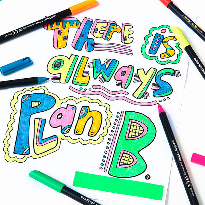 Edding 1200 - Rotulador de Fibra con Punta Redonda de 1 mm. Negro