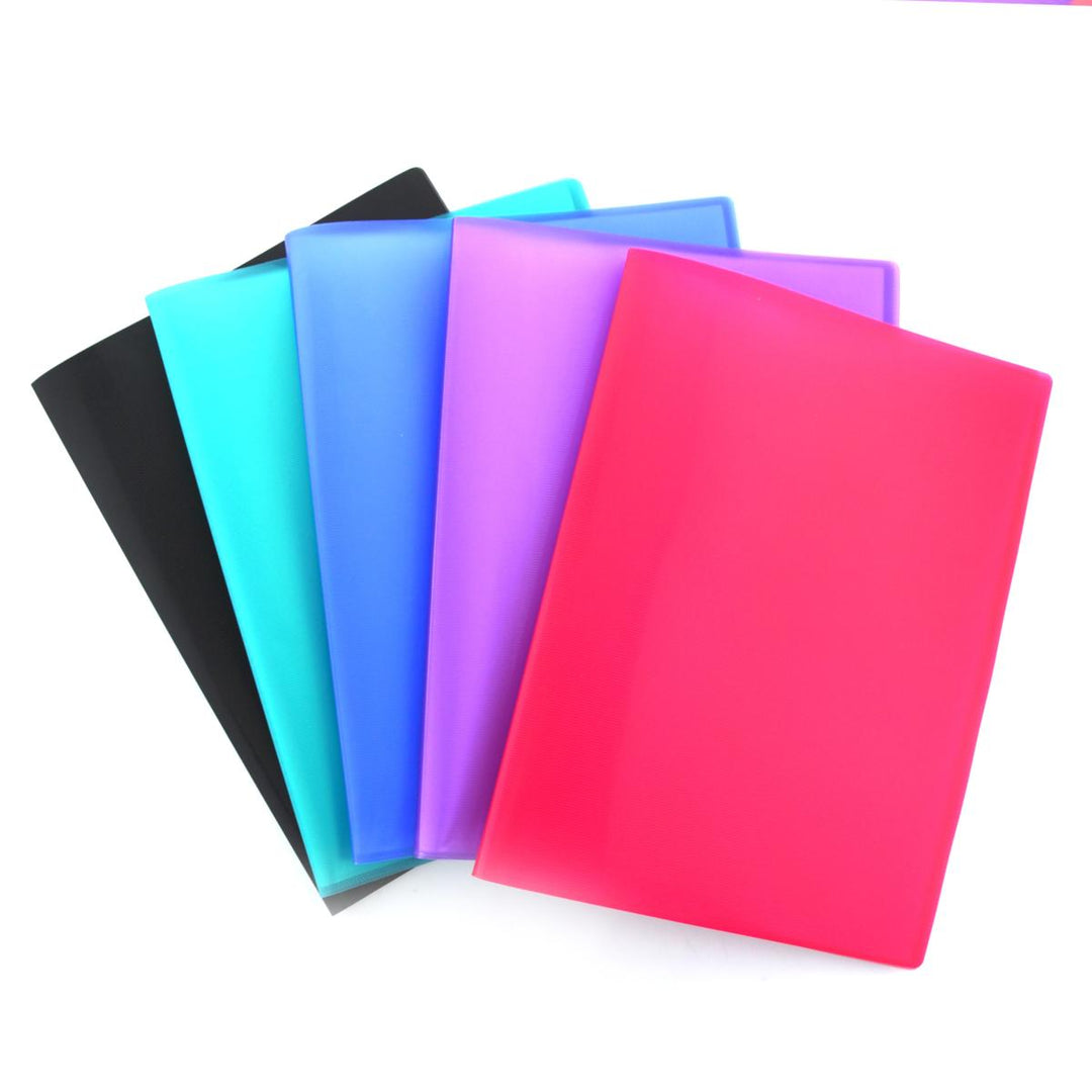 Office Box Supra - Carpeta Active de 20 Fundas A4 con Adhesivos Incluidos. Colores Surtidos