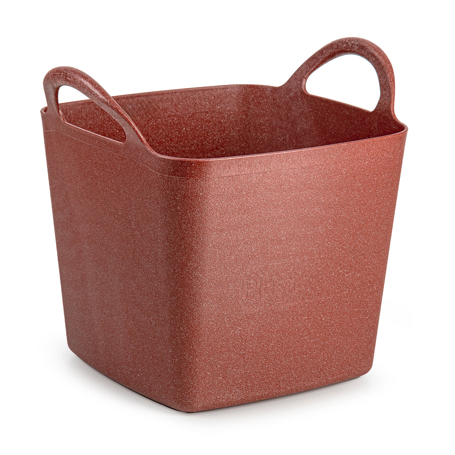 Plastic Forte EcoBrick - Capazo de Jardinería Cuadrado 27L Eco Tub Metallic. Rojo