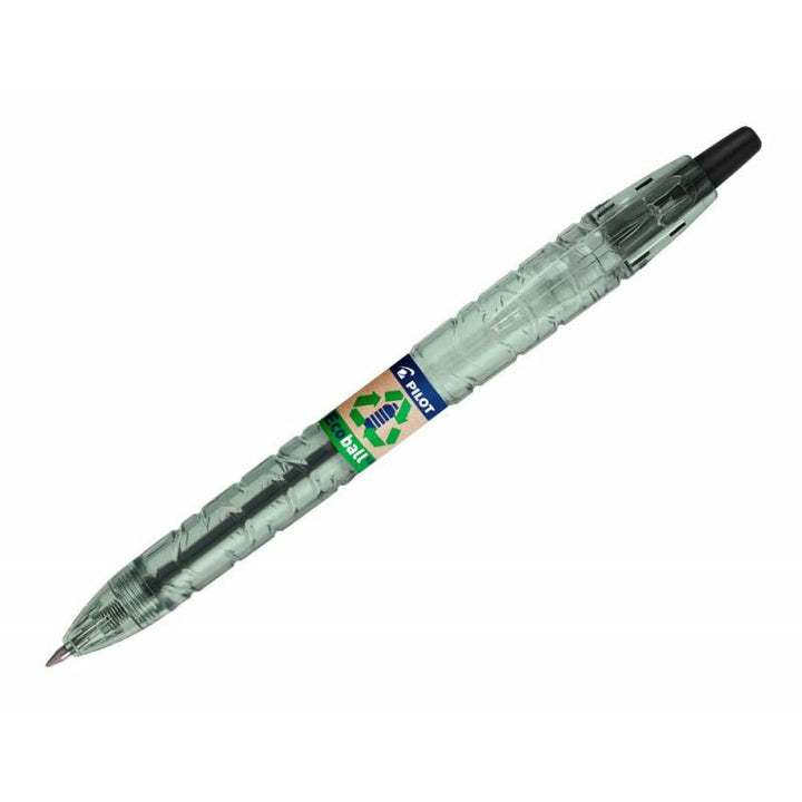 PILOT Ecoball - Bolígrafo Retráctil con Tinta Aceite. Fabricación 86% Plástico Reciclado. Negro