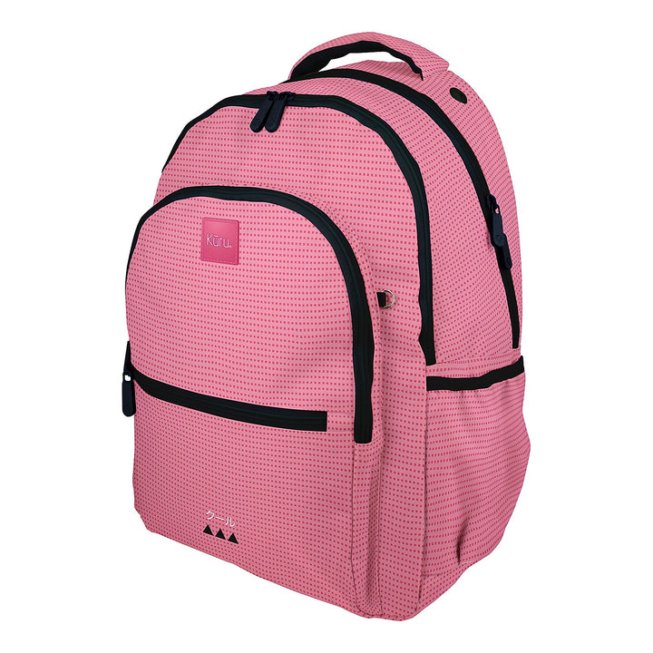 Grafoplás Kūru - Mochila Escolar 3 Cremalleras con Divisor para Portátil. Adaptable Carrito. Rosa