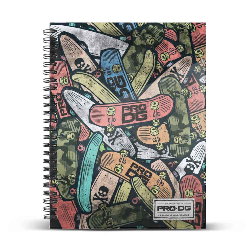 PRODG Skate Pile - Cuaderno Espiral A5 Micro Tapa Dura 120h Cuadro 5 mm 6 Tal.