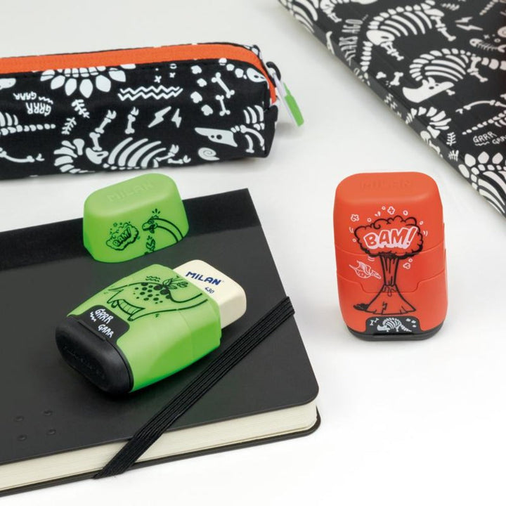 MILAN Million Years Ago - Afilaborra con 4 Gomas de Recambio. Rojo