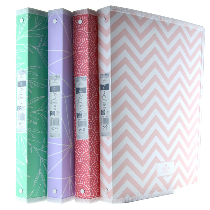 OFFICE BOX North Glace - Carpeta de Anillas A4 con Bolsillo Interior. Coral