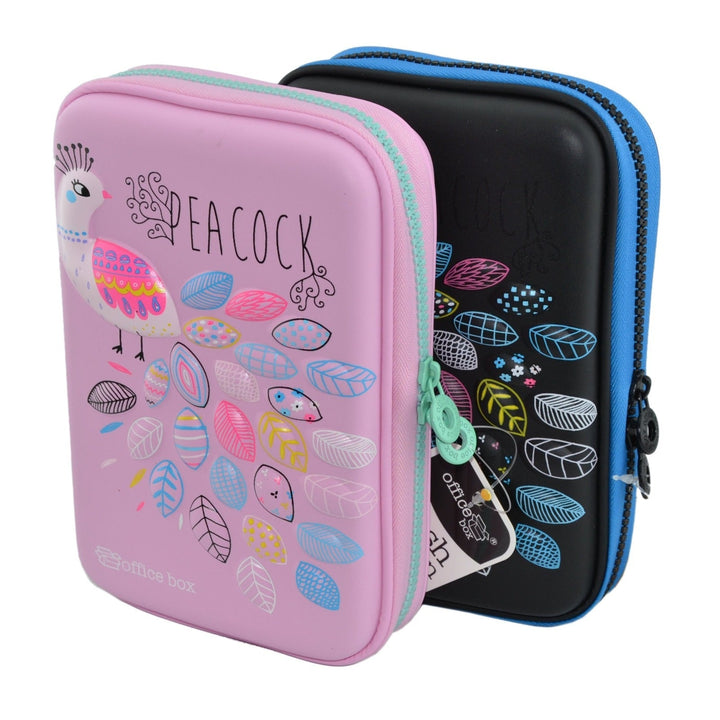 Estuche 3D Magic Multicompartimento Plumier con Cuerpo Rígido en EVA con Relieve. Modelo Peacock