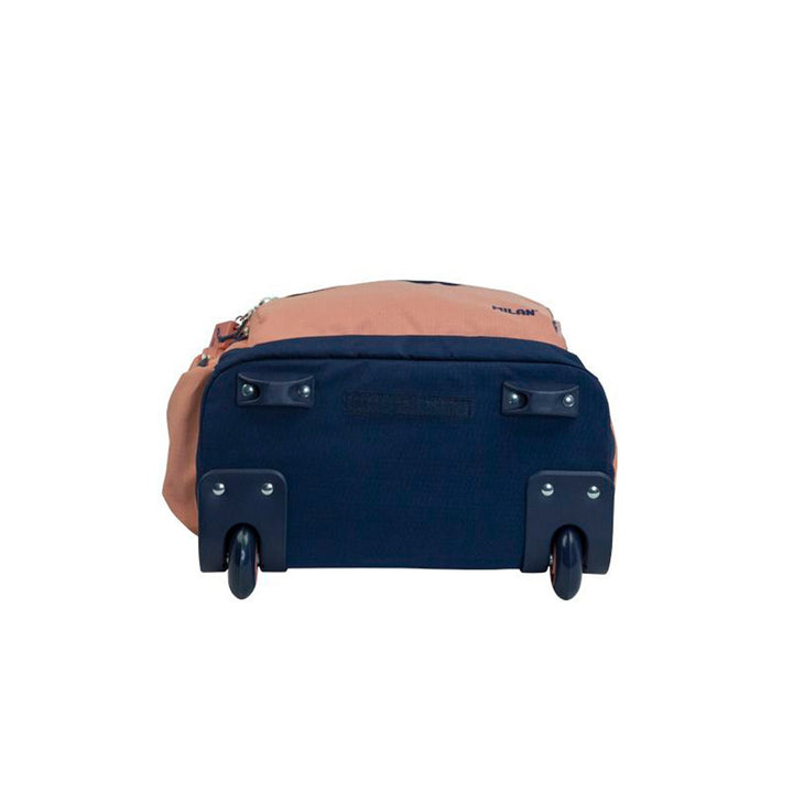 MILAN - Mochila Escolar con Ruedas y 6 Cremalleras, Acolchada y para Portatil. 1918 Rosa