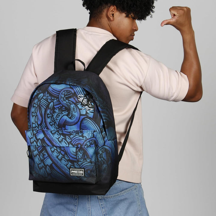 PRODG Caothic- Mochila Urbana con Un Compartimento y 2 Bolsillos Frontales. Azul