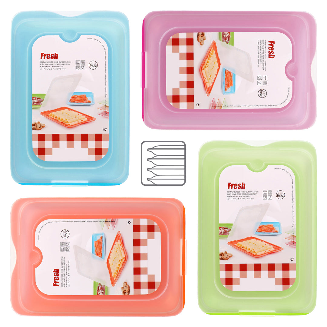 TATAY Fresh - Lote de 6 Recipientes Porta Embutidos y Alimentos. Colores Basicos ON