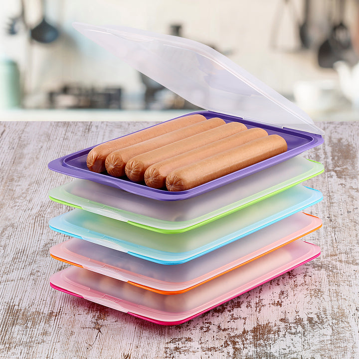 TATAY Fresh - Lote de 6 Recipientes Porta Embutidos y Alimentos. Colores Basicos ON