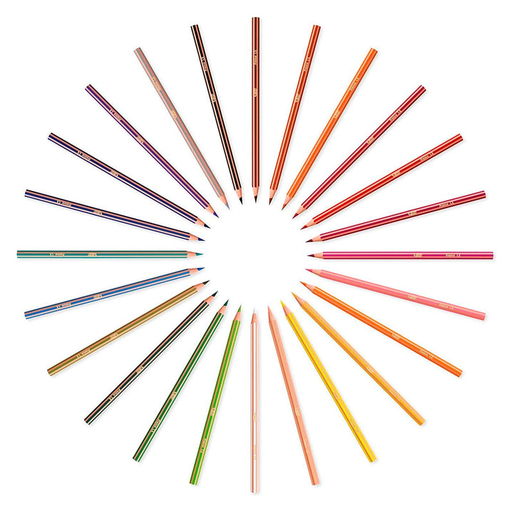 BIC KIDS 950522 - Caja de 12 Lápices hexagonales de Colores Surtidos Evolution Stripes