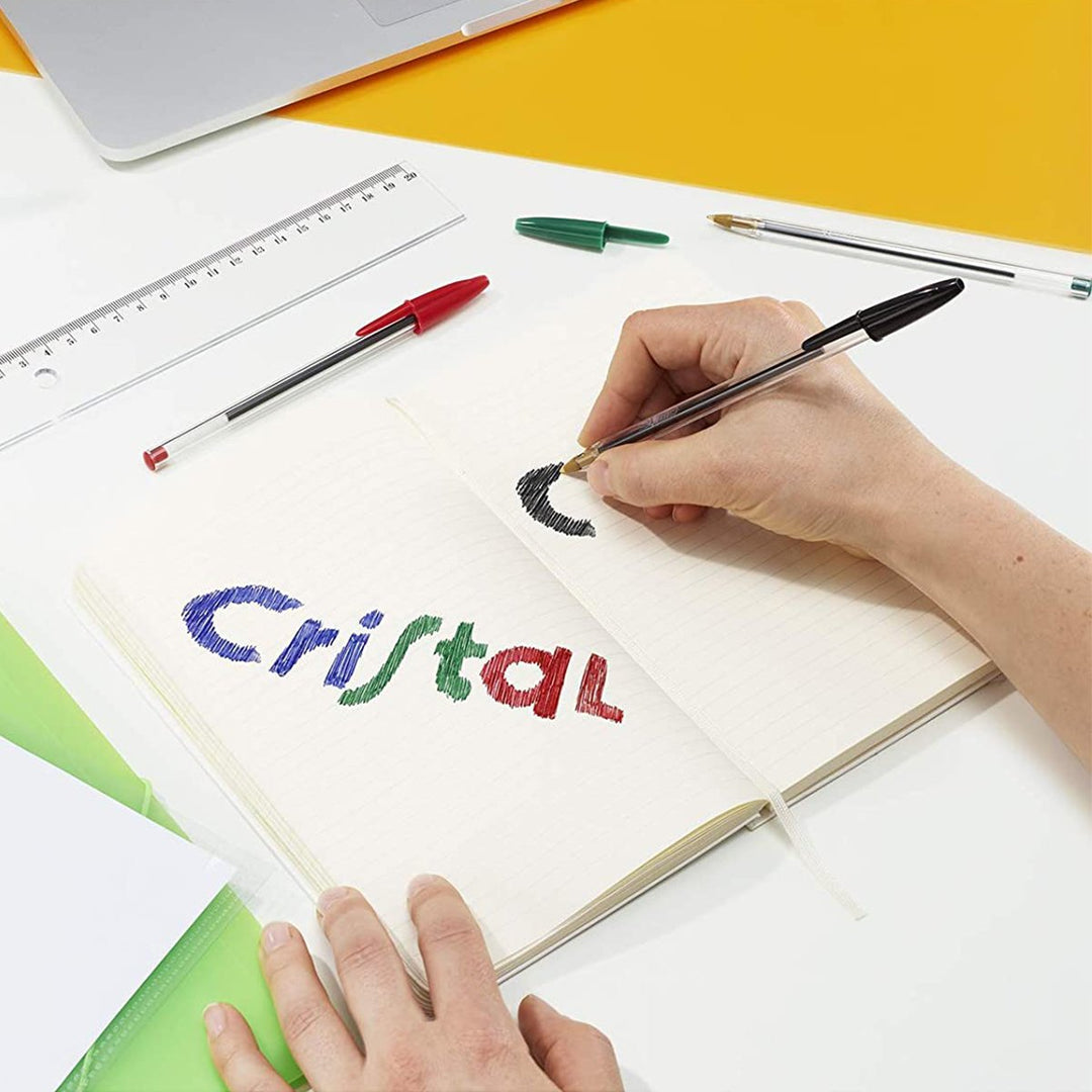 BIC - Caja de 50 Bolígrafos Cristal Original Medium de Tinta de Aceite. Verde