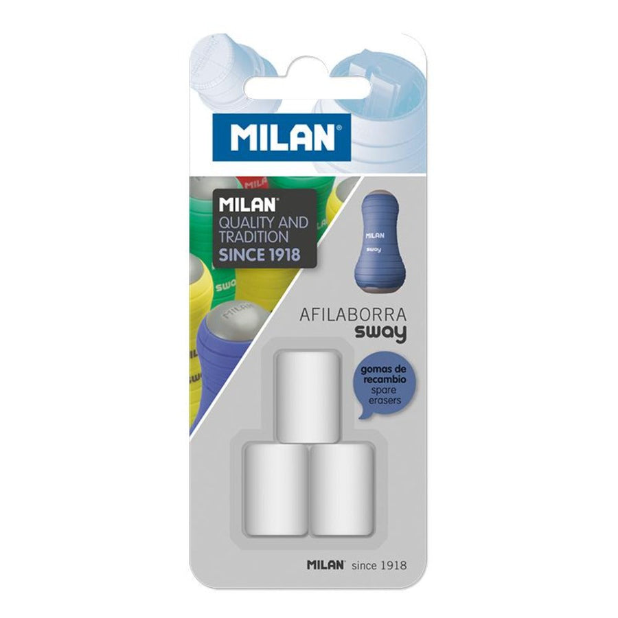 MILAN BNM10332 - Blíster 3 Gomas de Recambio para Afilaborra SWAY