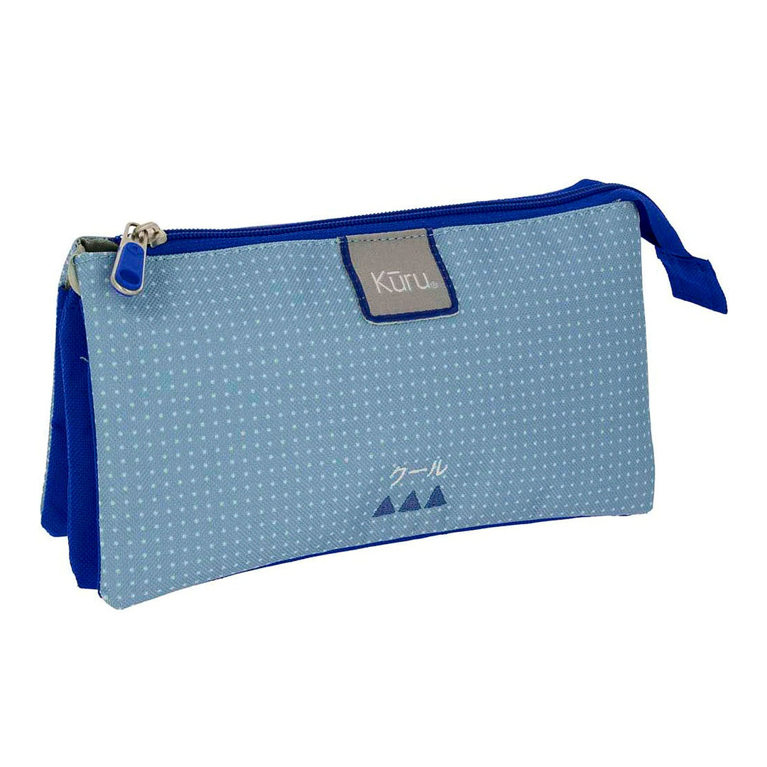 Grafoplás Kūru - Estuche Portatodo Triple Plano para Material Escolar. Azul
