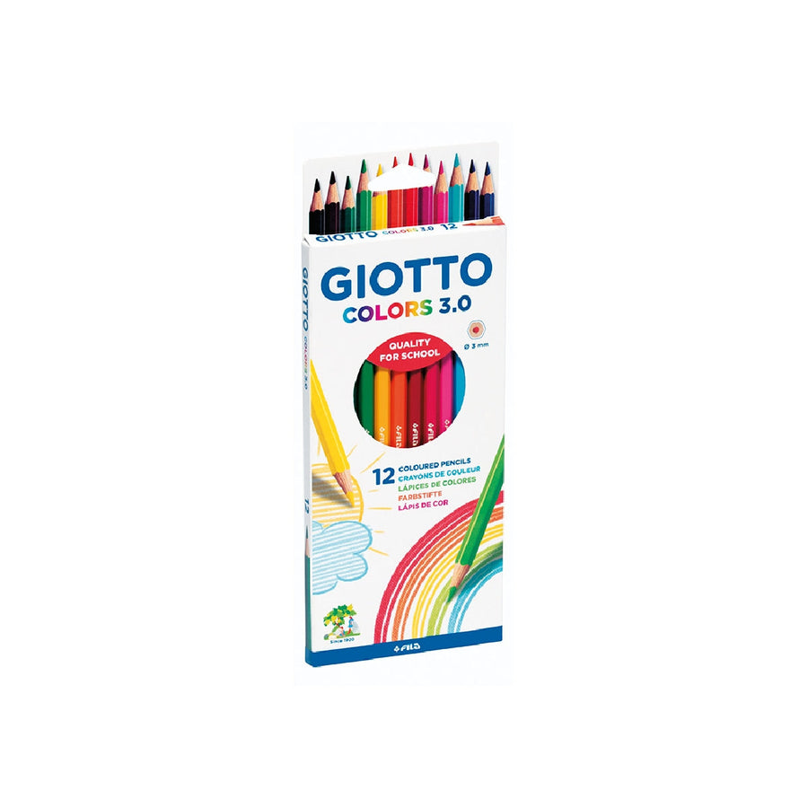 CARTON - Lapices de Colores Giotto Colors 3.0 Mina 3 mm Caja de 12 Colores Surtidos