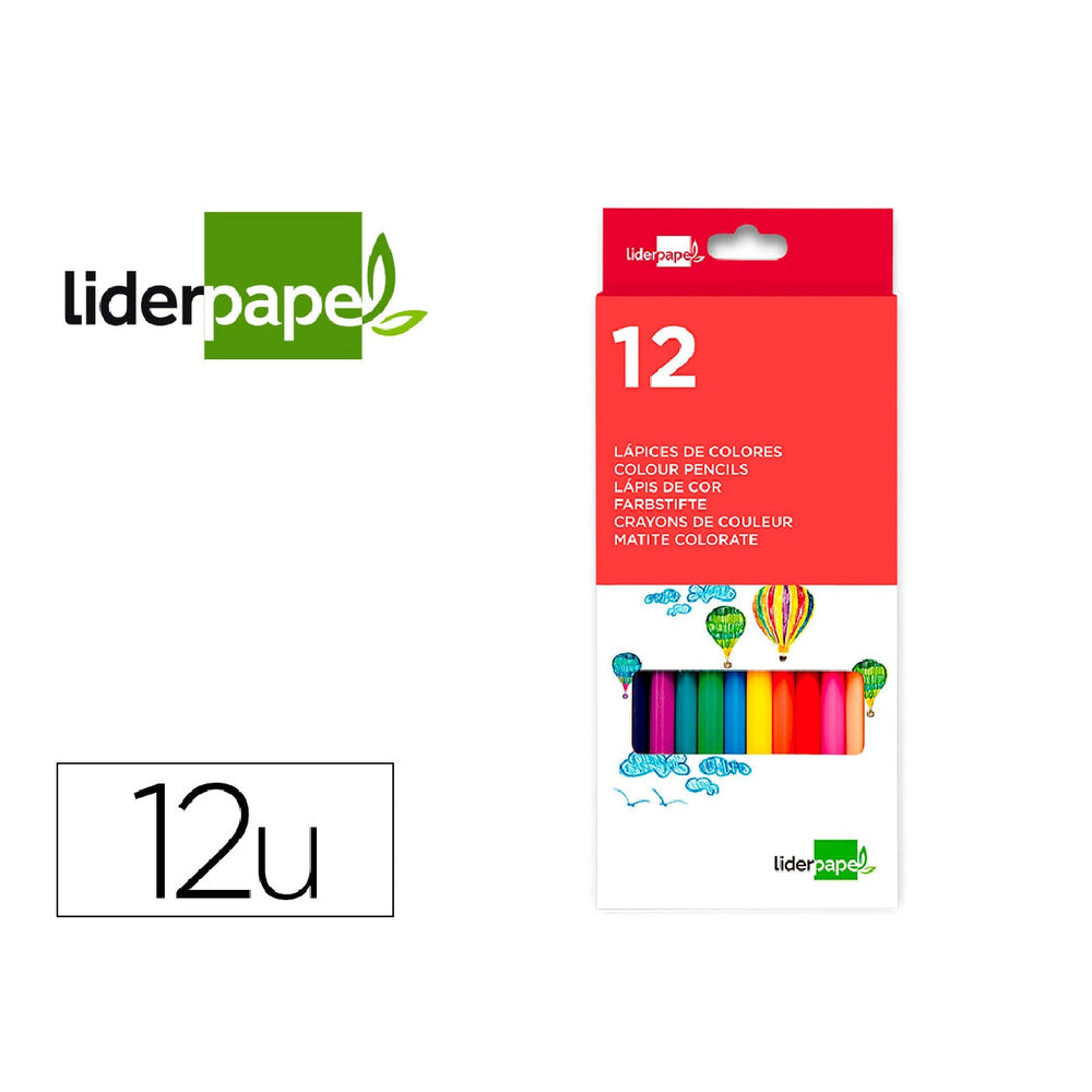LIDERPAPEL - Lapices de Colores Liderpapel Caja de 12 Unidades Colores Surtidos.