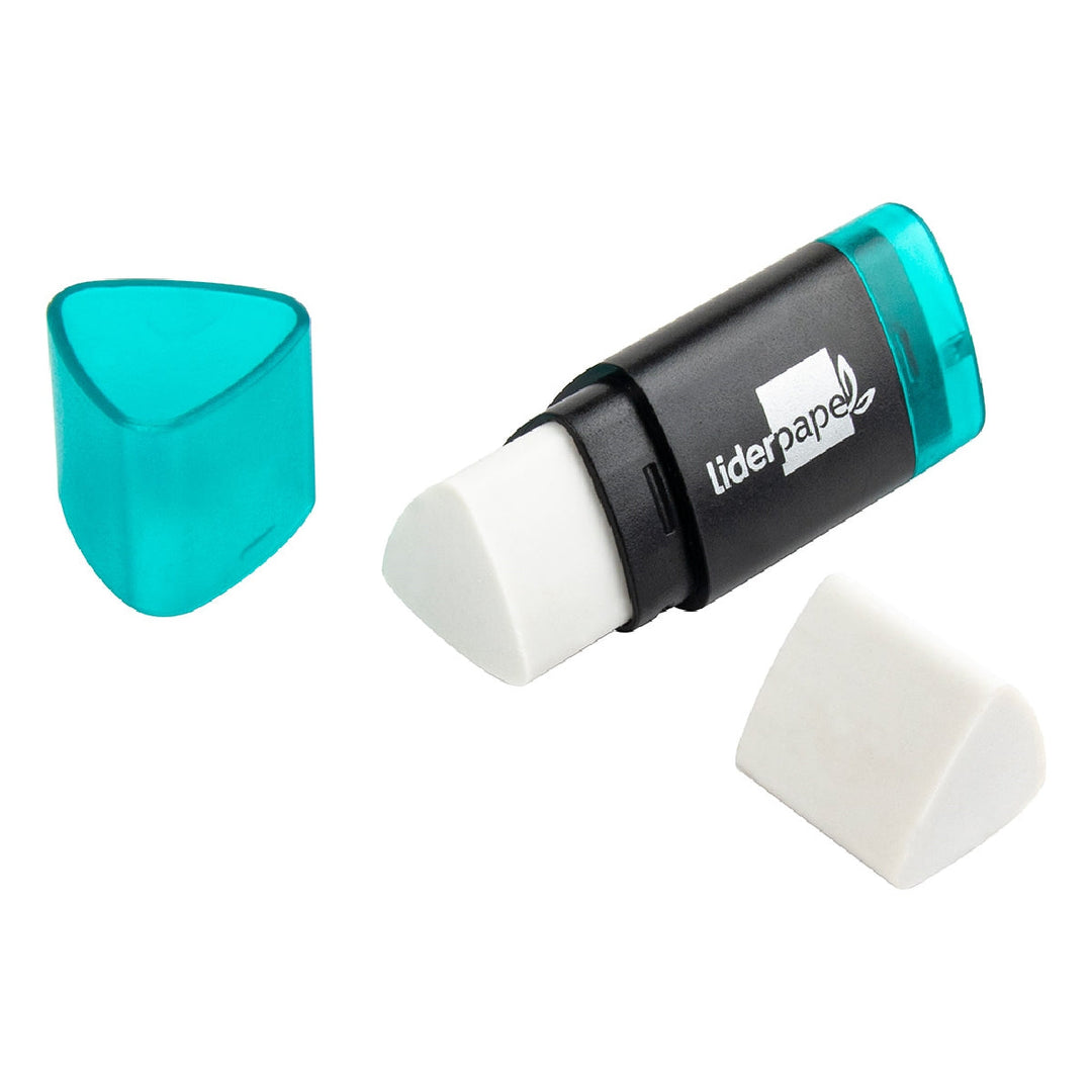 LIDERPAPEL - Repuesto Goma Liderpapel Triangular Con Sacapuntas Blister de 2 Unidades