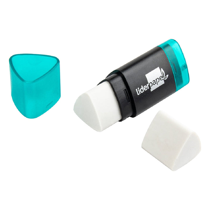 LIDERPAPEL - Repuesto Goma Liderpapel Triangular Con Sacapuntas Blister de 2 Unidades