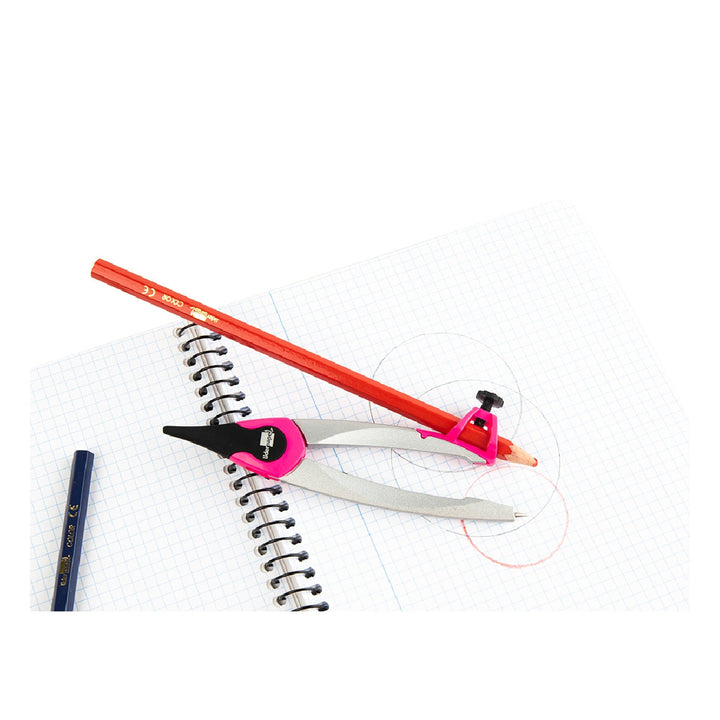 LIDERPAPEL - Compas Liderpapel Adaptador Universal Minas Afilaminas y Goma Colores Surtidos