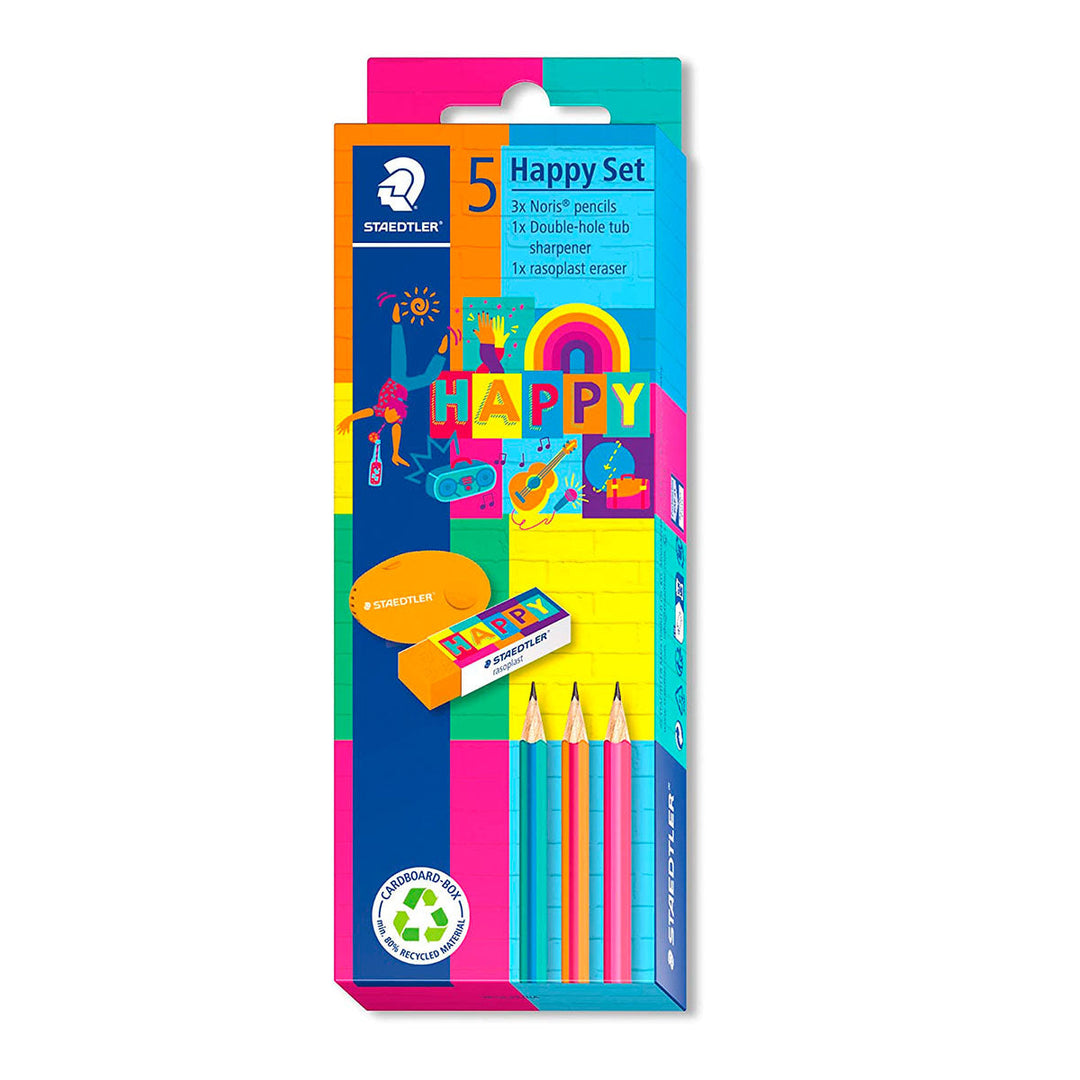 STAEDTLER Happy - Set Mixto de Escritura y Dibujo Creativo. Incluye 5 Piezas