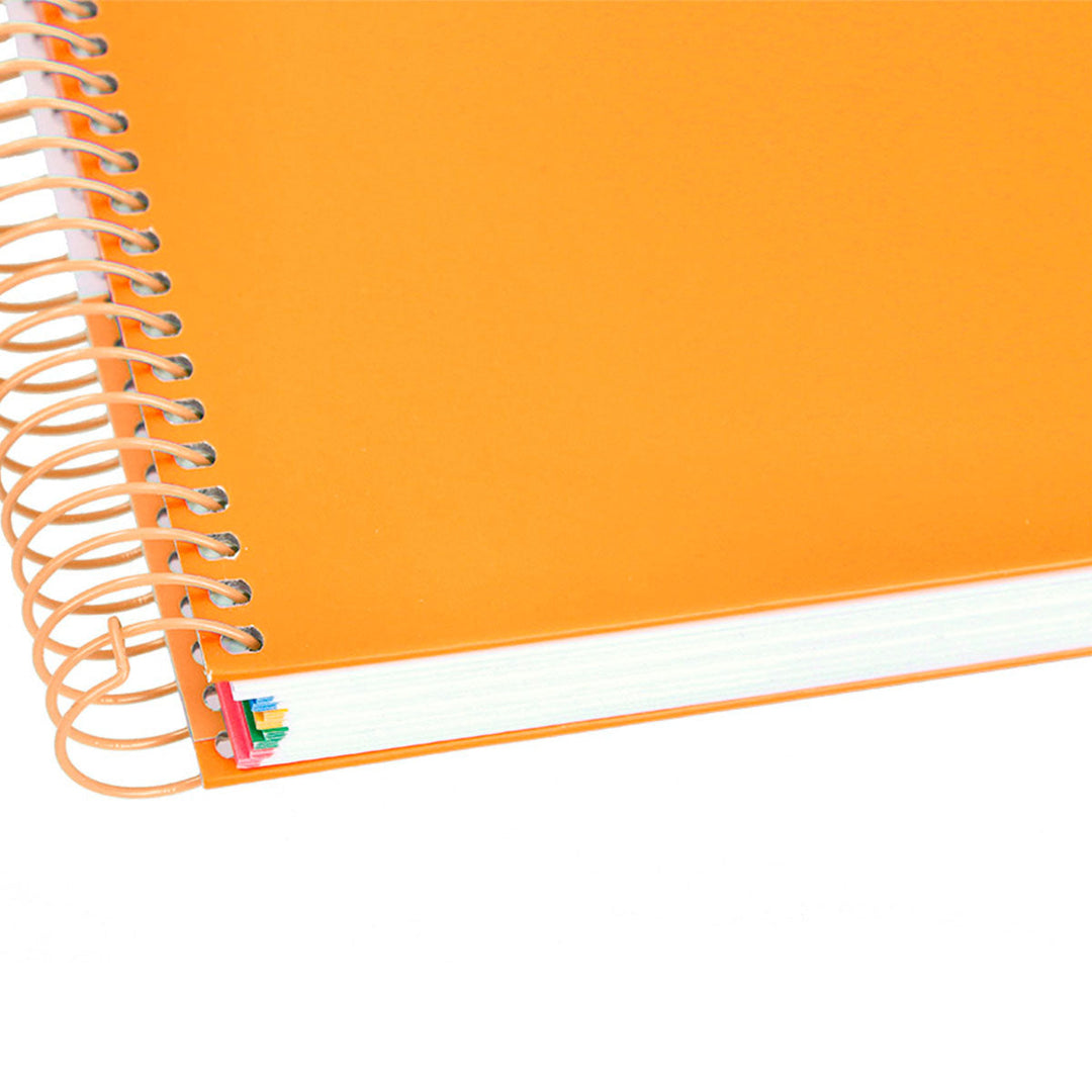 Antartik - Libreta Cuadriculada A4 con Espiral y Tapa Dura. 5 Bandas de Colores. Mostaza