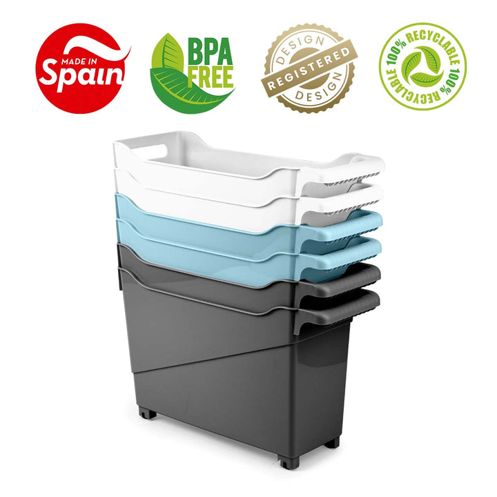 Plastic Forte - Cesta Organizadora con Ruedas Nº 1. Ideal Bajo Fregadero. Hueso