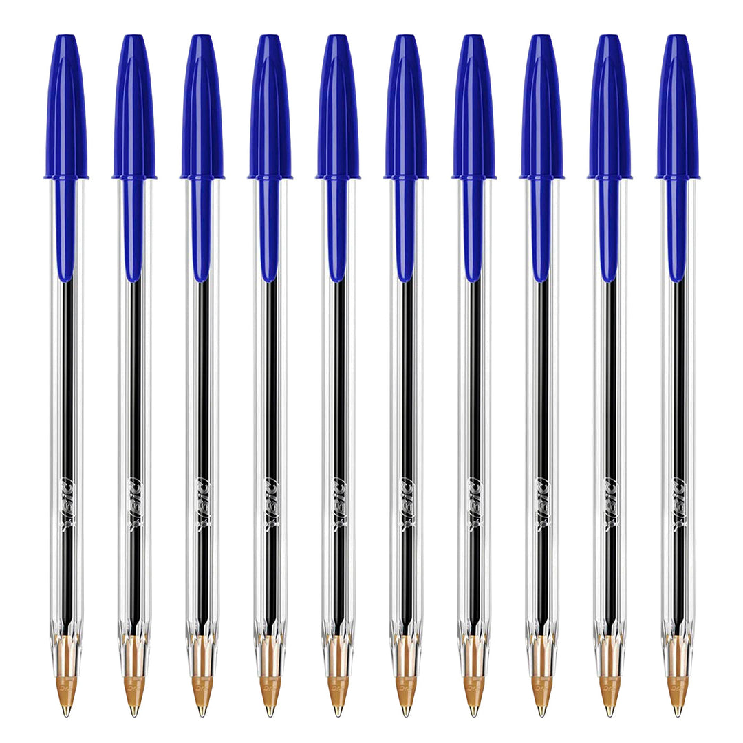 BIC - Set de 10 Bolígrafos Cristal Original Medium de Tinta de Aceite. Azul