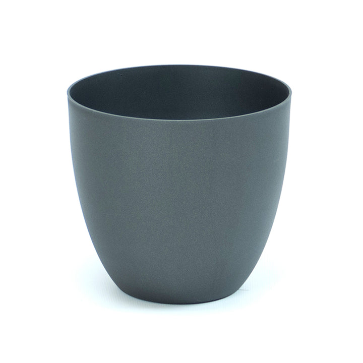 Plastiken TES - Maceta Redonda Cuenco Diámetro 26 cm Capacidad 9.5L. Antracita