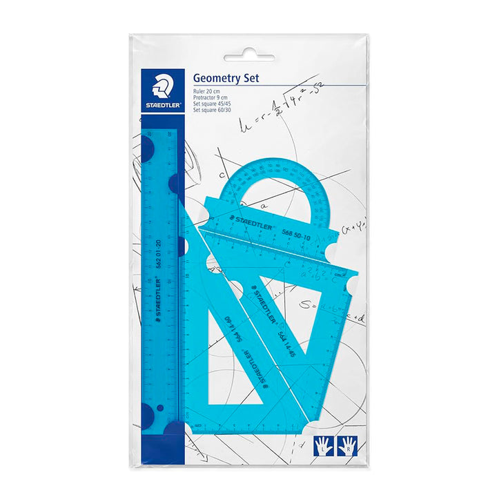 STAEDTLER - Set de Geometria Ambidiestro en color Neon. Azul