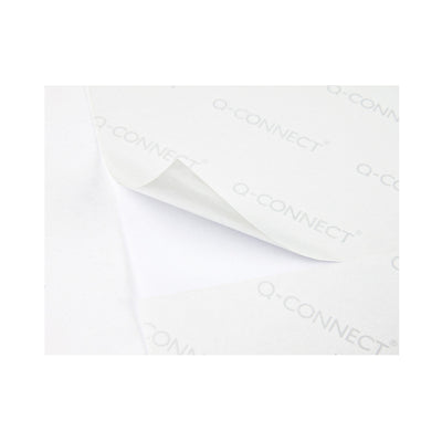 Q-CONNECT KF10662 - Caja 100 Hojas DIN A4 de 2 Etiquetas Adhesivas 210x148.5 mm Copia Laser InkJet Blancas