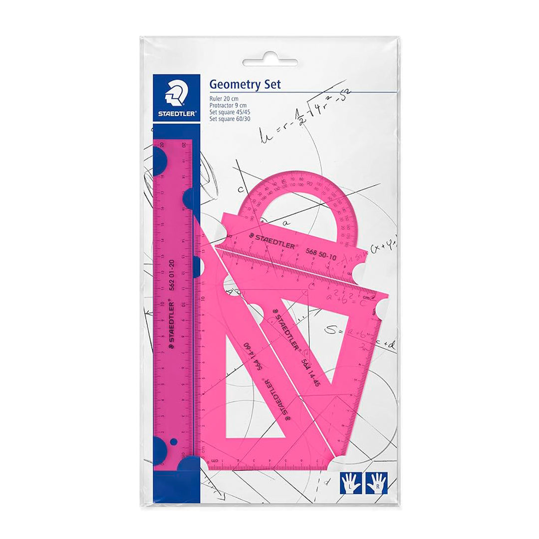 STAEDTLER - Set de Geometria Ambidiestro en color Neon. Rosa