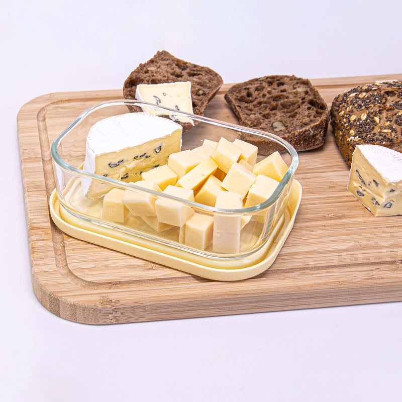 Glasslock Cheese - Recipiente Porta Embutidos Rectangular de 1L en Vidrio Templado